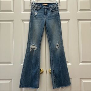 7 For All Mankind Dojo Flare Jeans Luxe Vintage Distressed Destroyed size 27